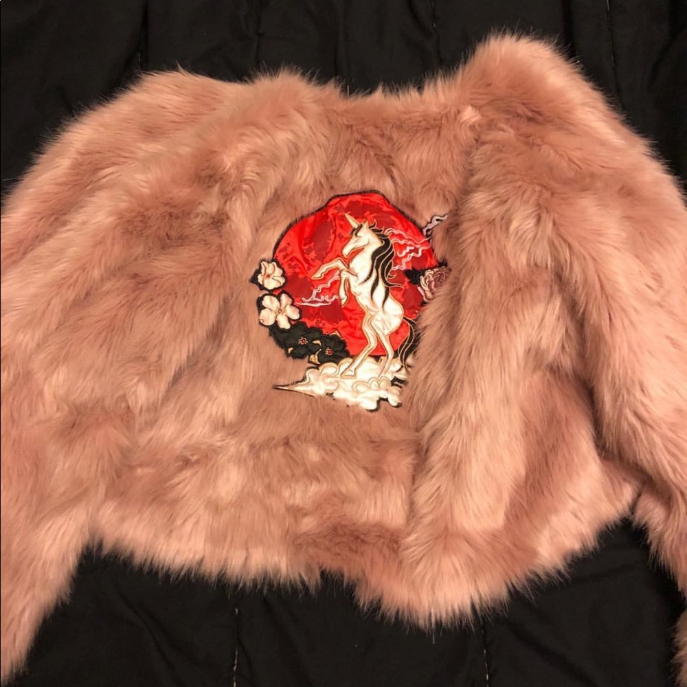 Pink Nicki Minaj Faux Fur Jacket (H&M)
